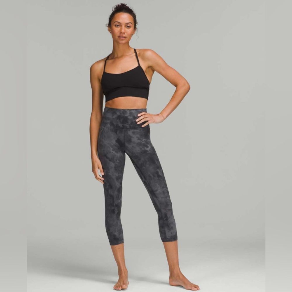 Lululemon Align High Rise Crop Diamond Dye Pitch Grey Size 8